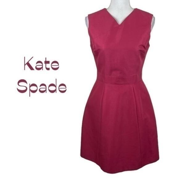 Kate Spade Pink Linen Cotton Blend BarbieCore Party Event Dress NWOT Size 4 - Picture 1 of 14